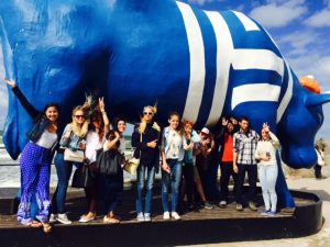 NSLI-Y students with Ventspils’ mascot